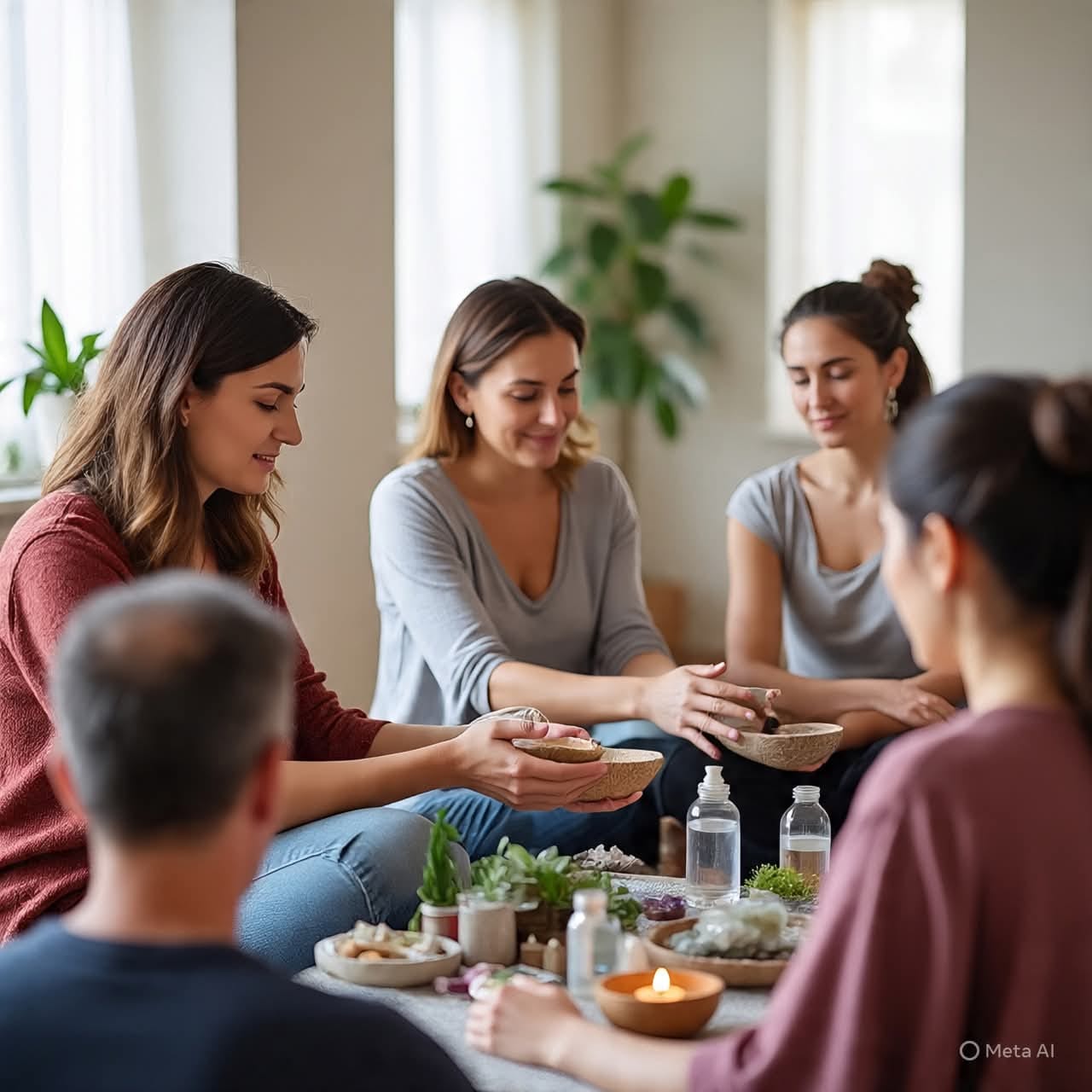 Personas en sesión de terapia grupal - Visión del centro de salud EXCELSA
